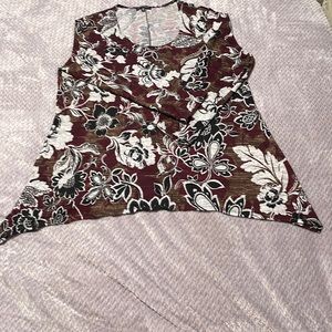 Woman’s long sleeve floral shirt. 1xl. Slinky brand. EUC.